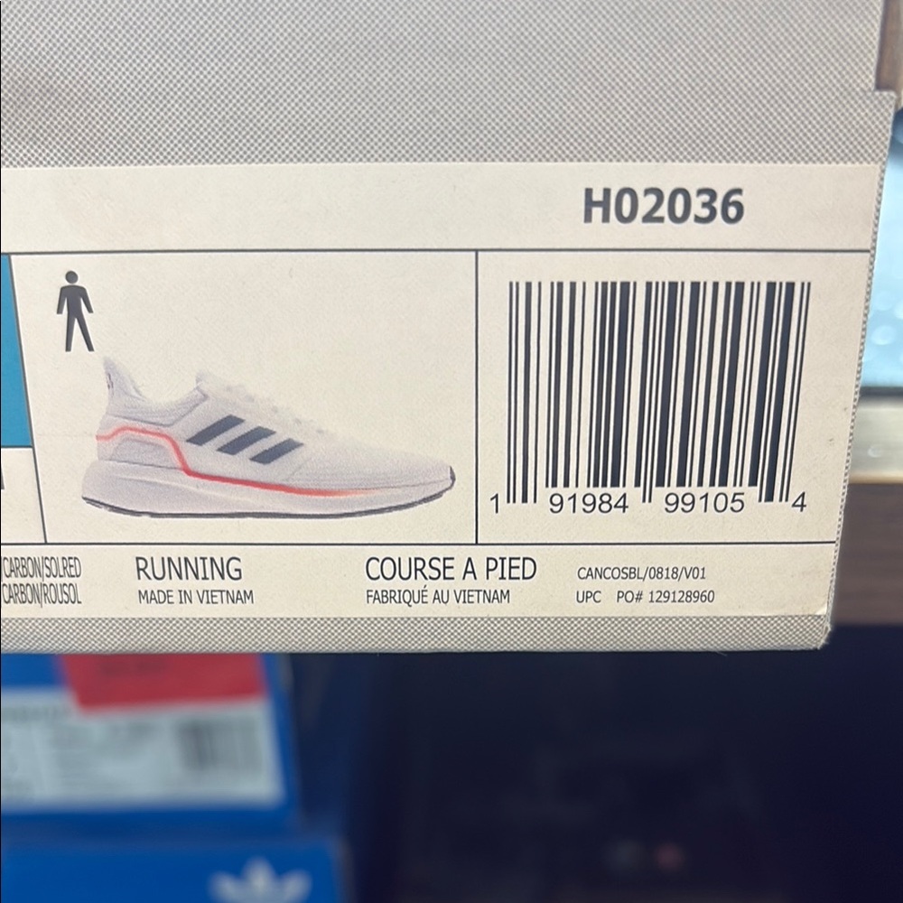 Adidas White and Blue Running Shoes